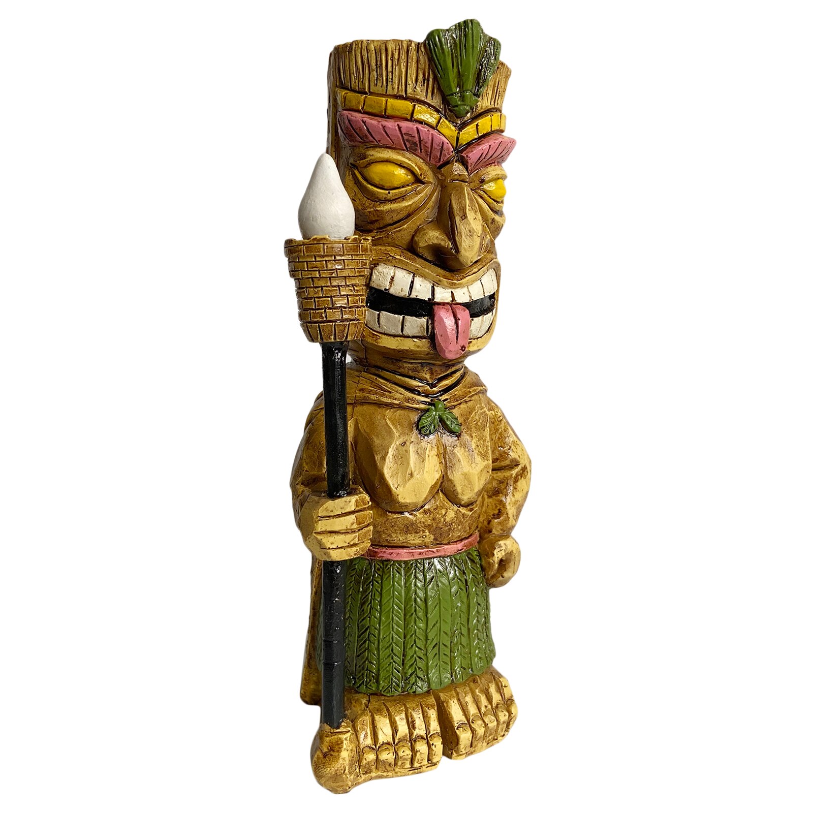 Solar- Garten Statue draussen Dekor Tiki mit Taschenlampe Ostern Statue für Terrasse Rasen Hof Kunst Dekoration Housewarming Garten