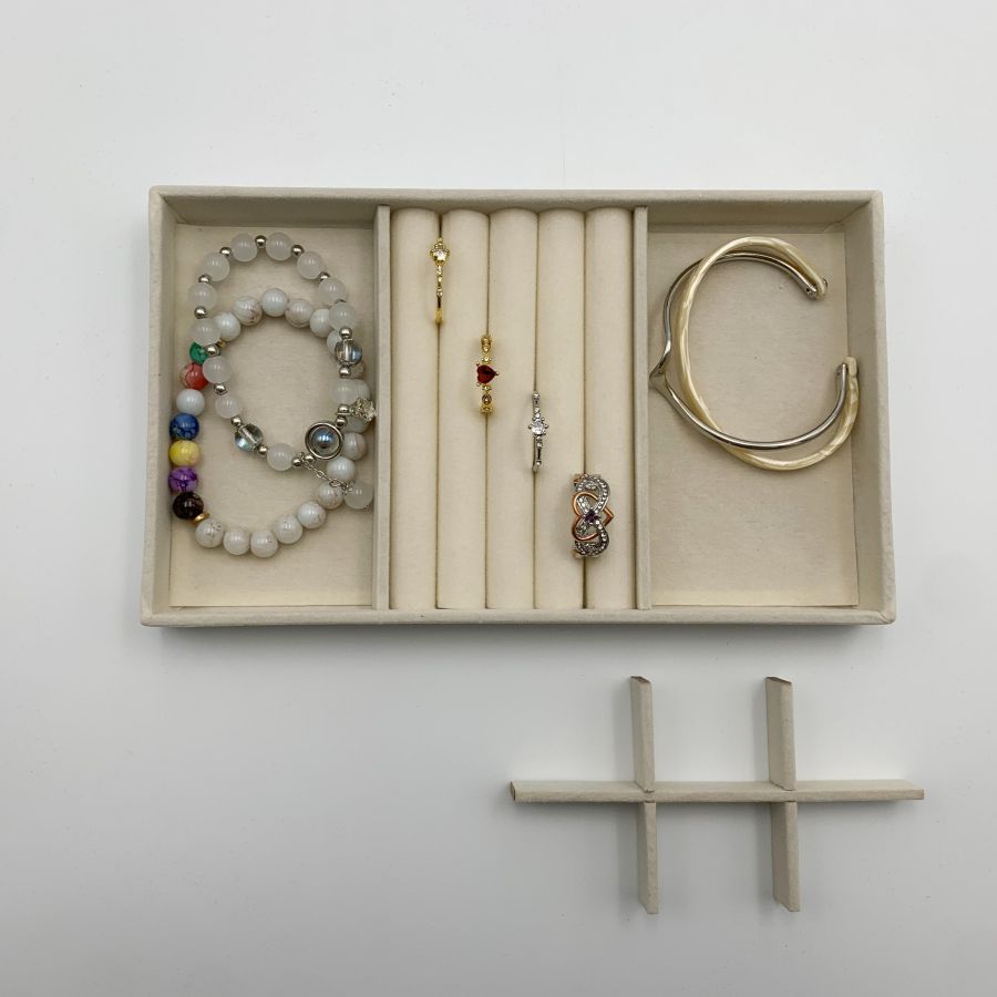 Fluwelen sieradendisplay Stapelbaar Prachtige sieradenhouder Draagbare ring Oorbellen Ketting Organizer Box Seguridad