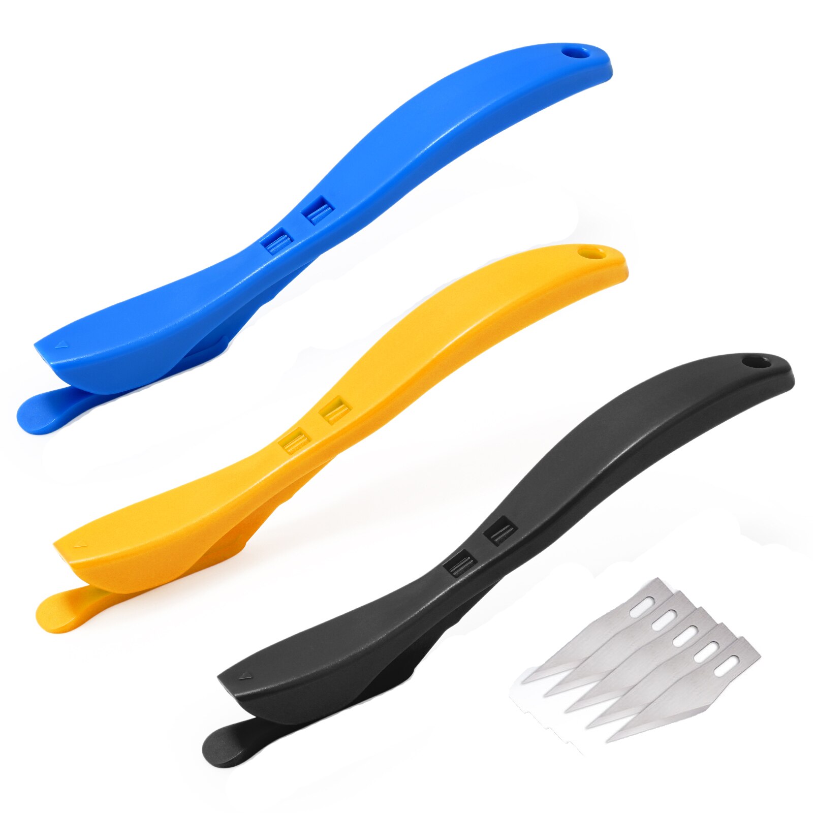 EHDIS 3pcs En Fiber De Carbone Coupe-Film + 5pcs Inoxydable Lame Vinyle Emballage Couteau Autocollant Outil De Coupe Automatique Style Découpeuse
