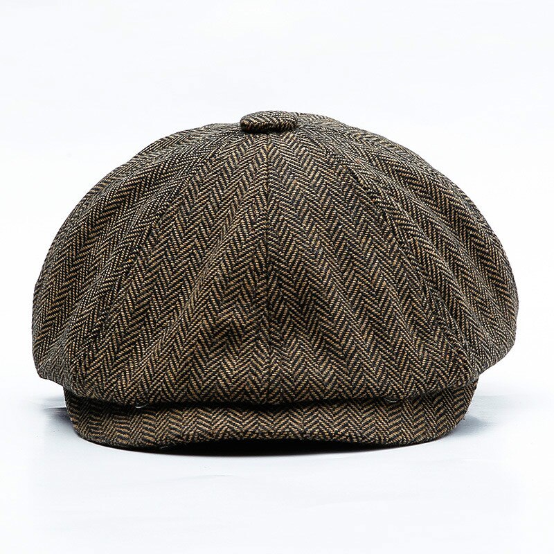 [JAMONT]-Gorra informal de Newsboy para hombre y Mujer, sombrero octogonal de Tweed, sombreros de Detective, Gorras planas Retro,