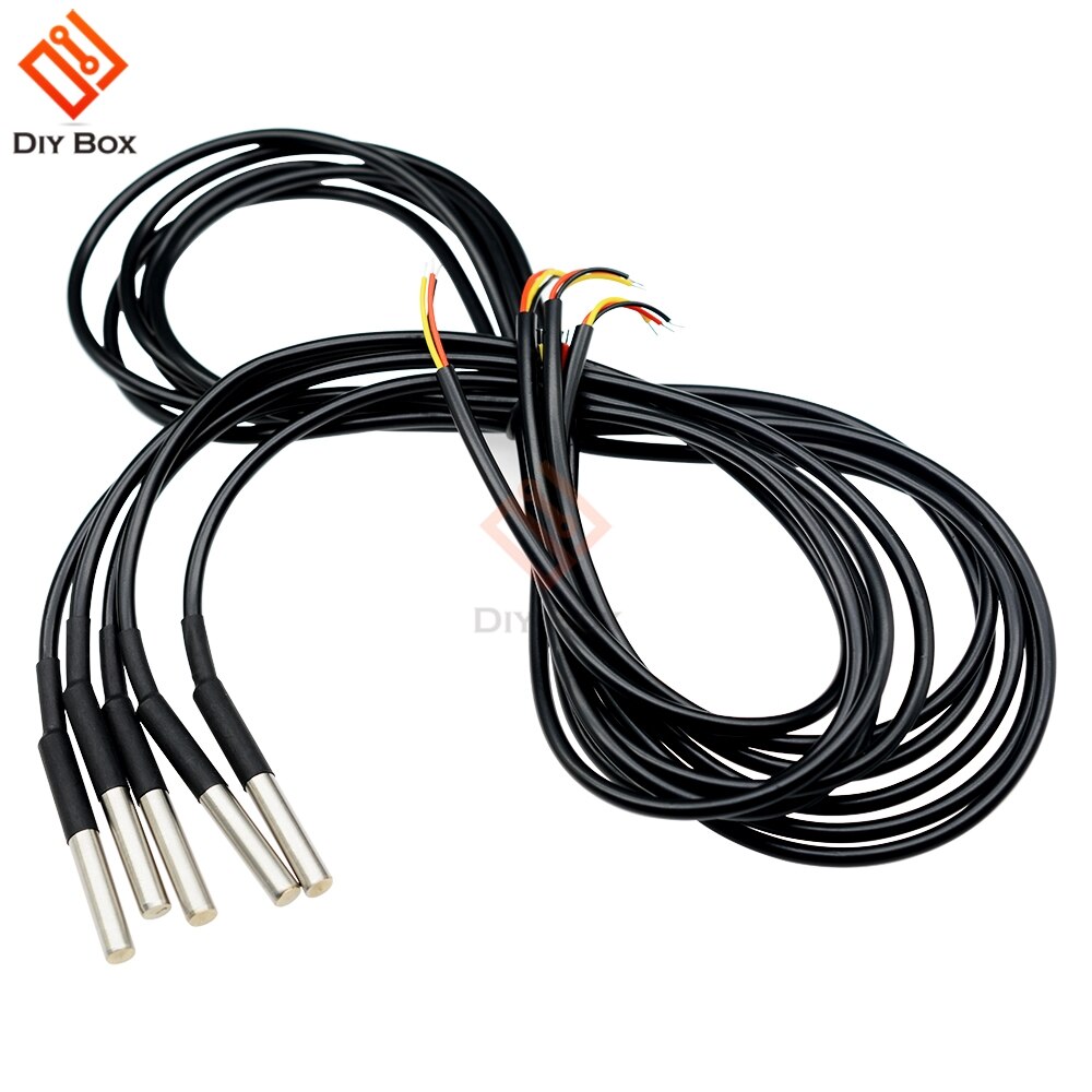 1m/2m/2.5m/3m ds18b20 à prova dntc água digital sensor de temperatura sonda ntc termistor cabo térmico compatível de aço inoxidável