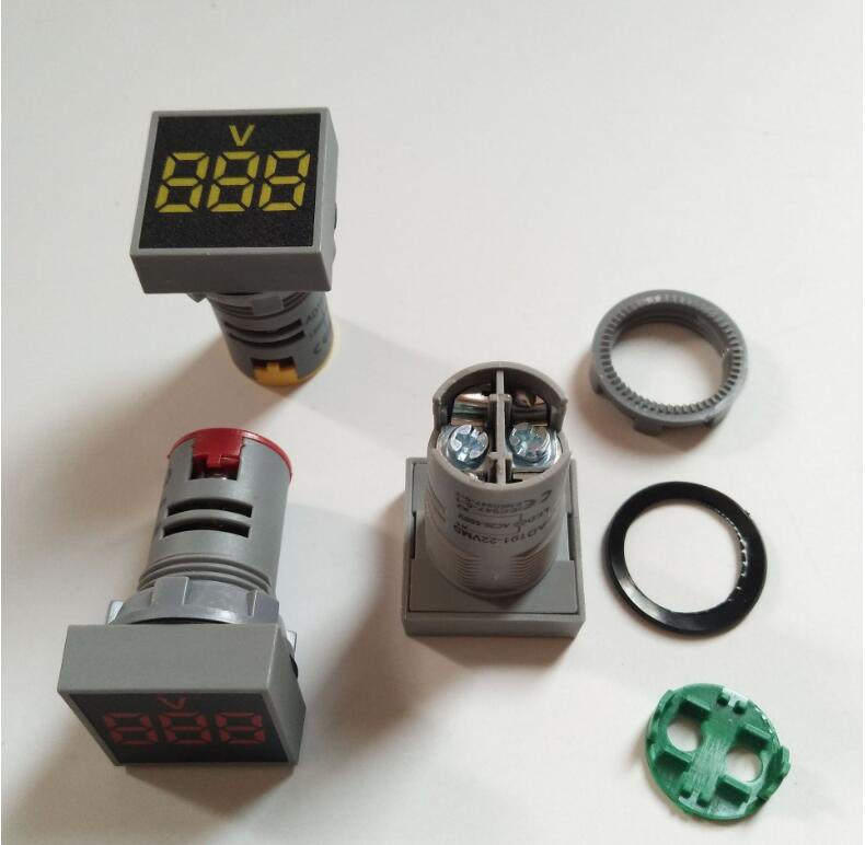 5pcs Digital voltmeter digital display AD101-22VMS AC20-500V power indicator light 22mm