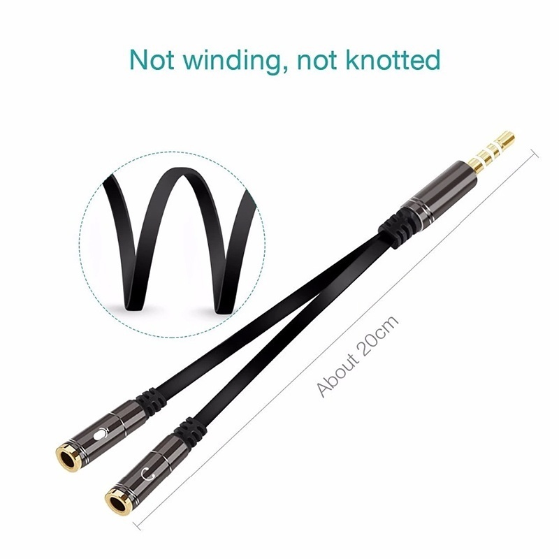 2 en 1 3.5mm prise casque Audio stéréo mâle à femelle casque écouteur micro Y séparateur câble adaptateur connecteur pour téléphone portable