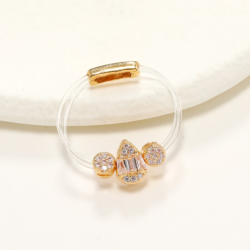 2021New Trendy anello moda donna invisibile trasparente linea di pesca anello gocce d'acqua accessori semplici per gioielli regalo