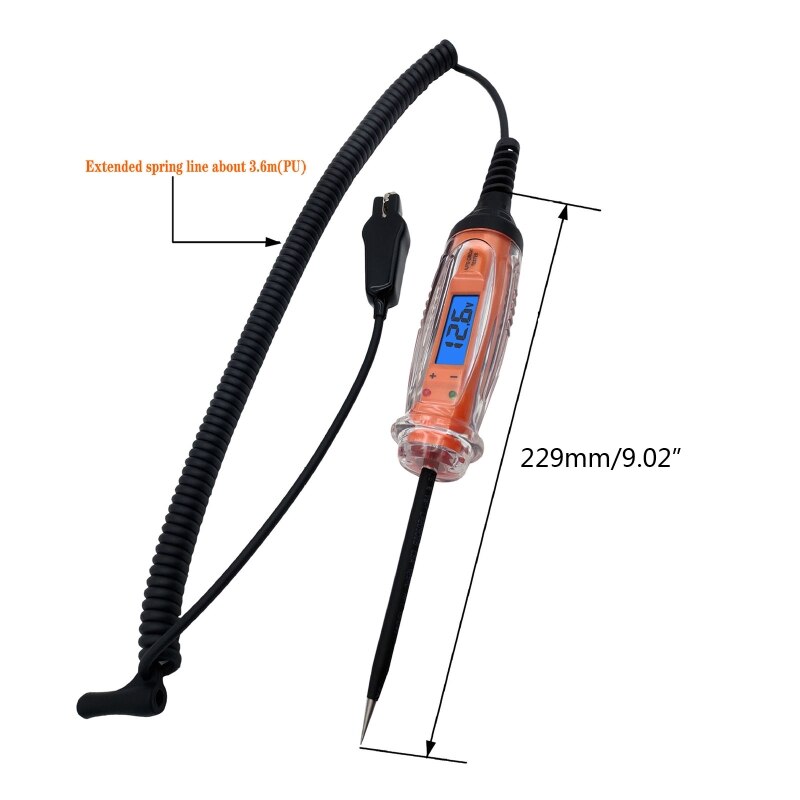 Portable Automotive Test Light Digital LCD Circuit Tester Light Tester with Voltmeter Car Vehicle Circuits Meter