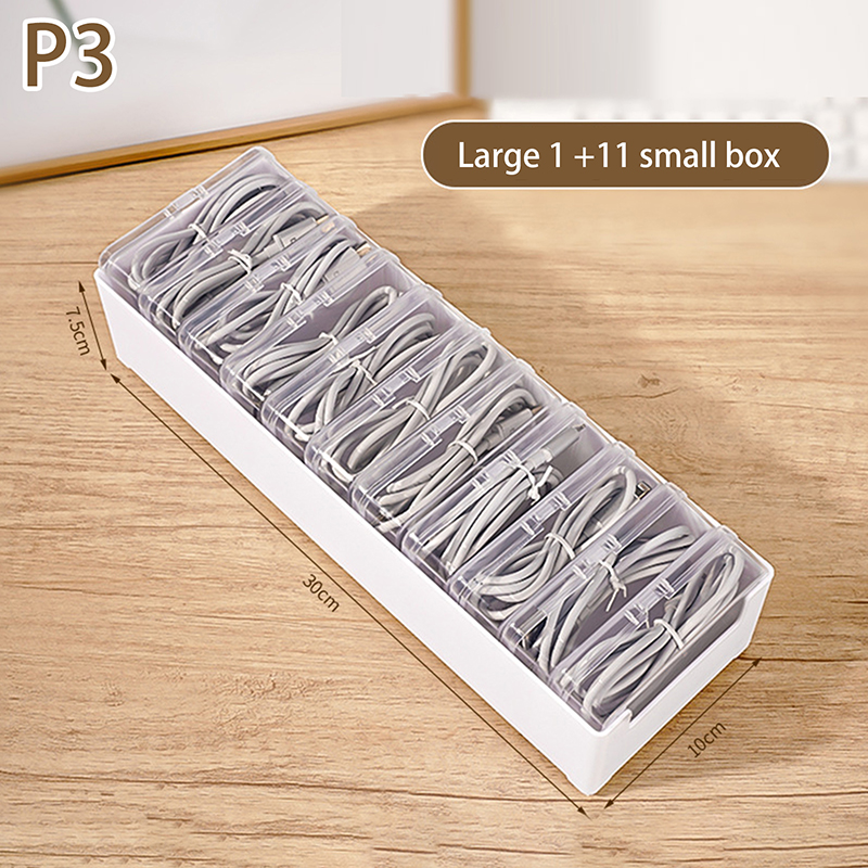 1Set Data Cable Storage Box Cable Organizer Bag With Power Charging Cable Management And Desktop Cable Management Organization: PURPLE