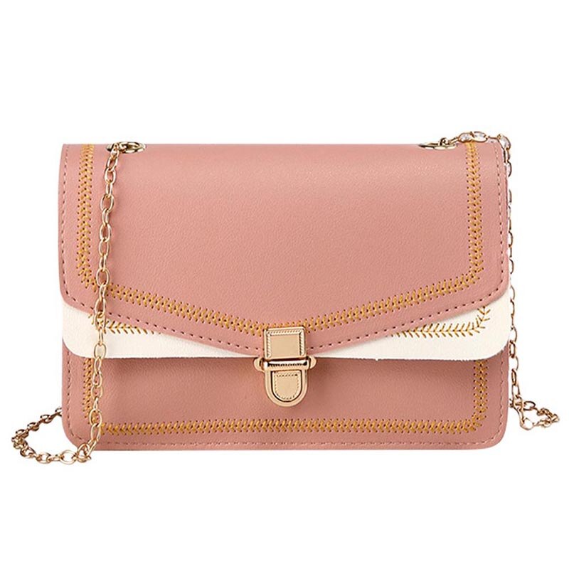 Vrouwen PU Lederen Schoudertas Borduurwerk Hasp Gesp Keten Crossbody Tassen Vrouwen Messenger Bags Bolsa Feminina