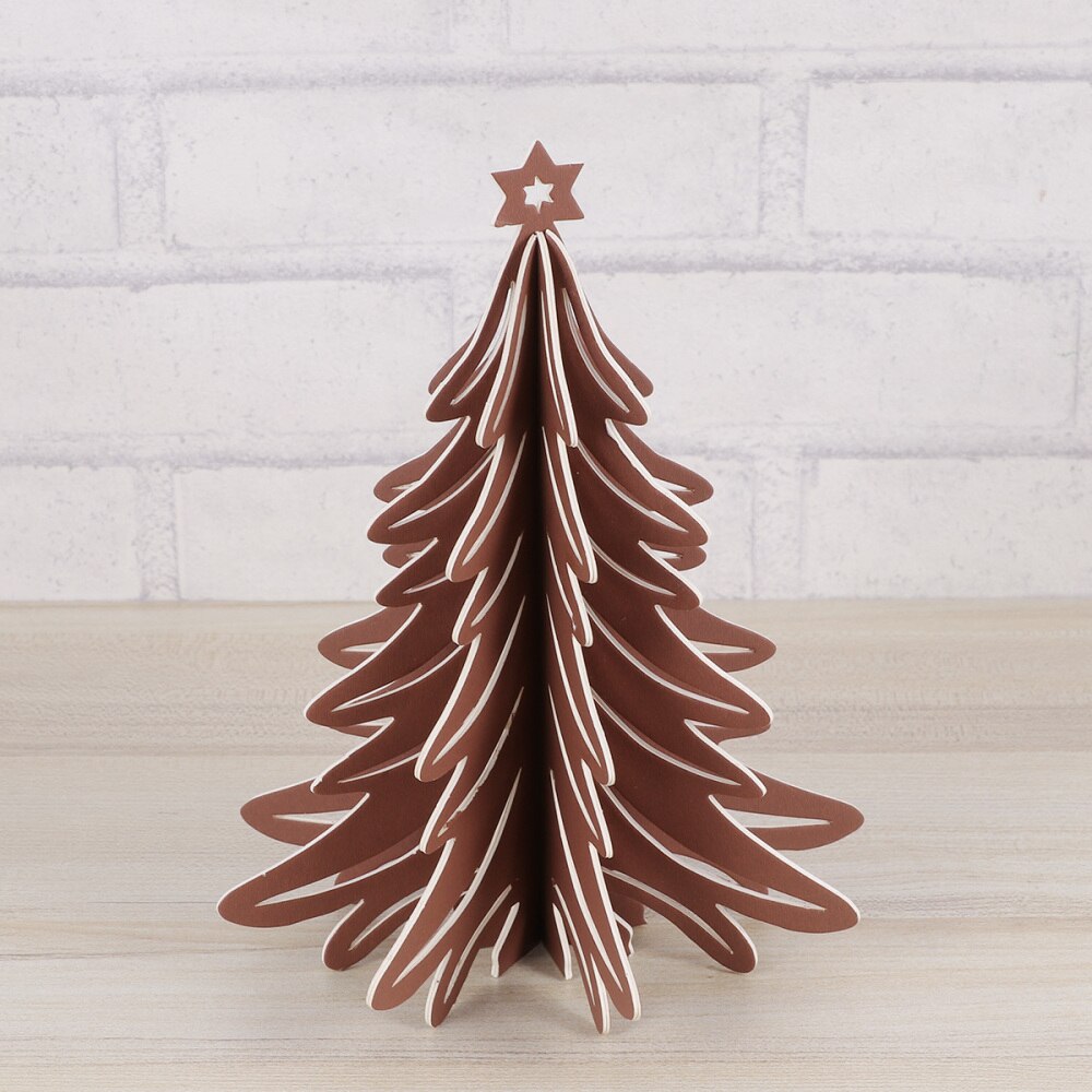 1PC 3D Paper Craft 3D Christmas Tree Stereoscopic Paperboard Paper Christmas Tree Table Centerpiece Christmas Ornament for Party