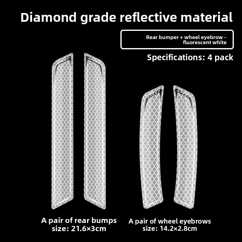 2 SZT. Naklejki na nadkola samochodowe, przednie i tylne zderzaki, nocne odblaskowe naklejki dekoracyjne, uniwersalne naklejki ochronne na karoserię: Czerwony