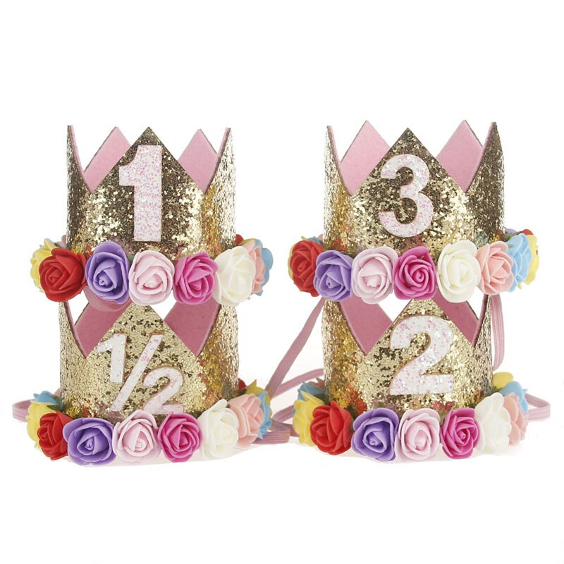 Decoraciones para de cumpleaños de niños, 1, 2 y 3 años, globos de cumpleaños, celebración de bebé, niño y niña, corona de de cumpleaños, sombrero