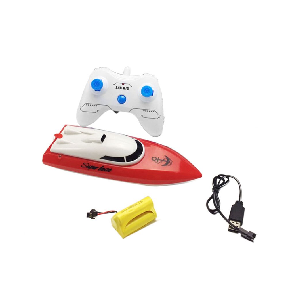 Elektrische Rc Boot Speelgoed 2.4G Draadloze Afstandsbediening Boot 4 Channel Dual-Motor High-Speed Speelgoed met Knipperlicht Kids: Rood