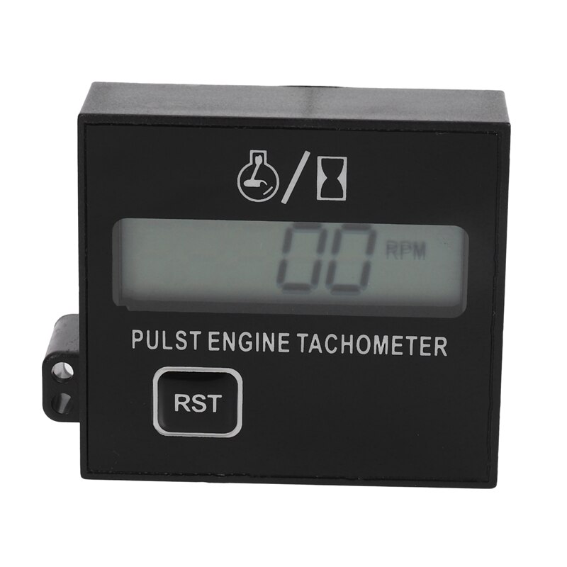 Gasoline Digital Engine Tachometer Inductive Pulse Tachometer Waterproof with Battery for Chain Saw Mower 2/4 Stroke