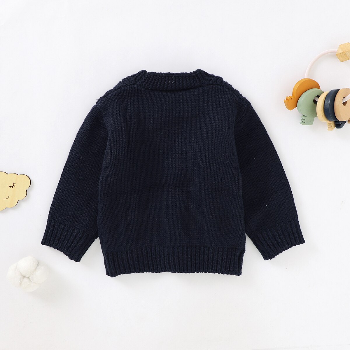 2 Kleuren 0-24M Pasgeboren Baby Jongens Meisjes Trui Jas Solid Knit Lange Mouwen Single Breasted Vest uitloper