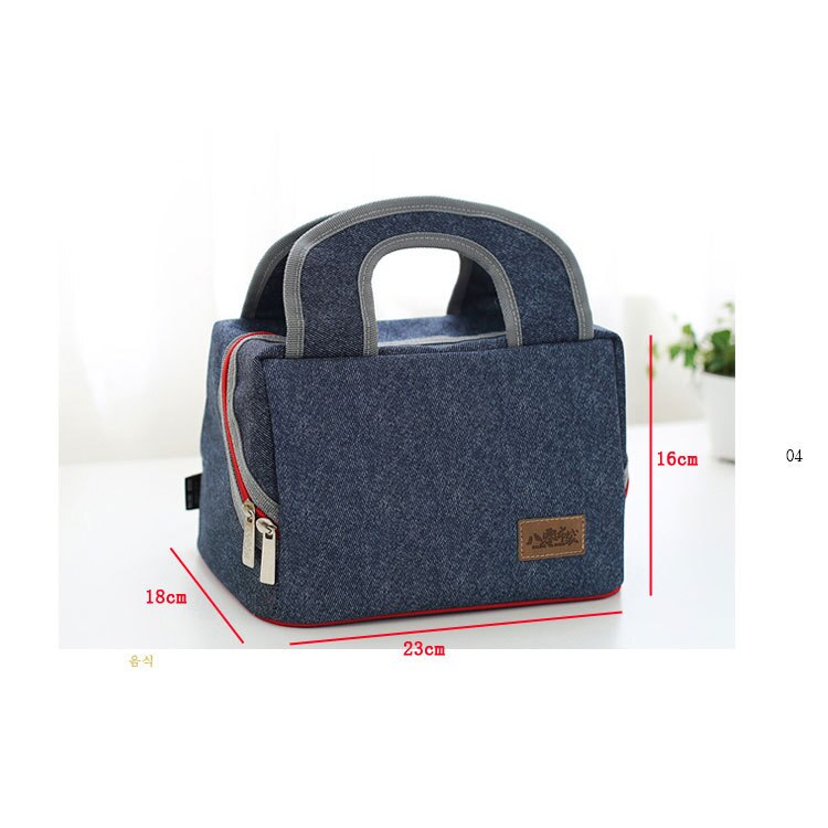 Refrigerador sacos de isolamento denim bolsa de alimentos frescos pacote de frutas de leite portátil pequeno pacote de gelo lancheira nappy saco isolado