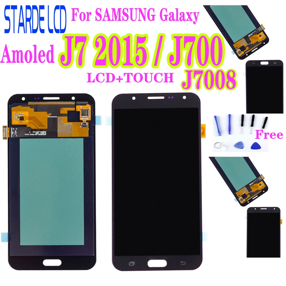 Amoled Voor Samsung Galaxy J7 J700 J700F J700M J700H J7008 Lcd Touch Screen Digitizer Montage Scherm Vervangen