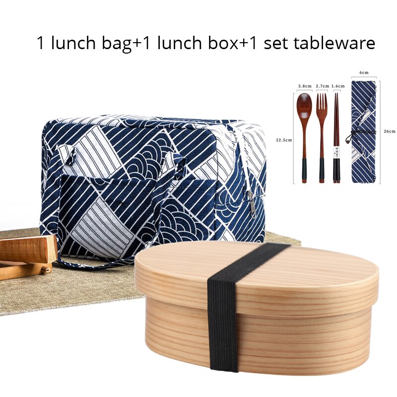 Unibird Wooden Lunch Box Bento Box with Internal Separator Japan Style Food Container for Kids Adults Camping: G