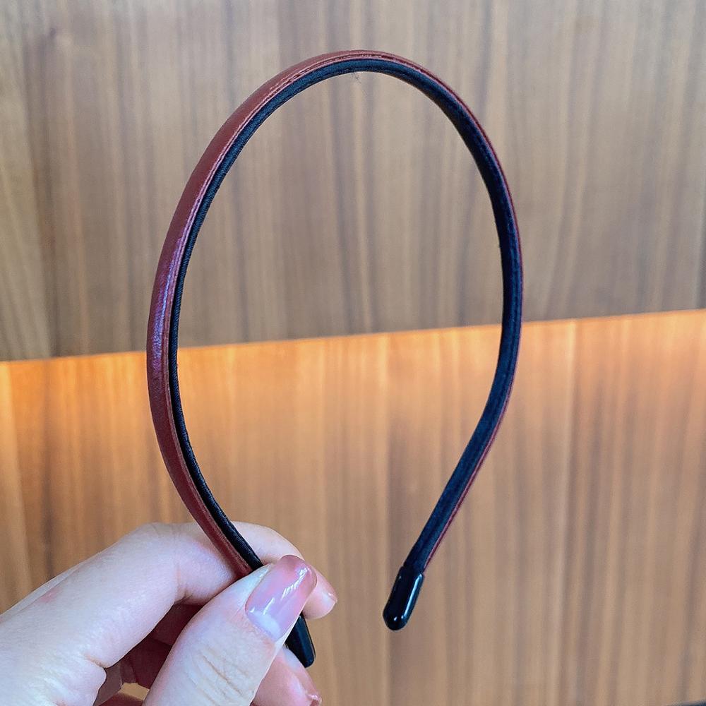 Leren dunne 0.5cm brede haarbanden voor meisjes, haaraccessoires voor vrouwen, mix kleuren hoofdbanden, styling haarversieringen