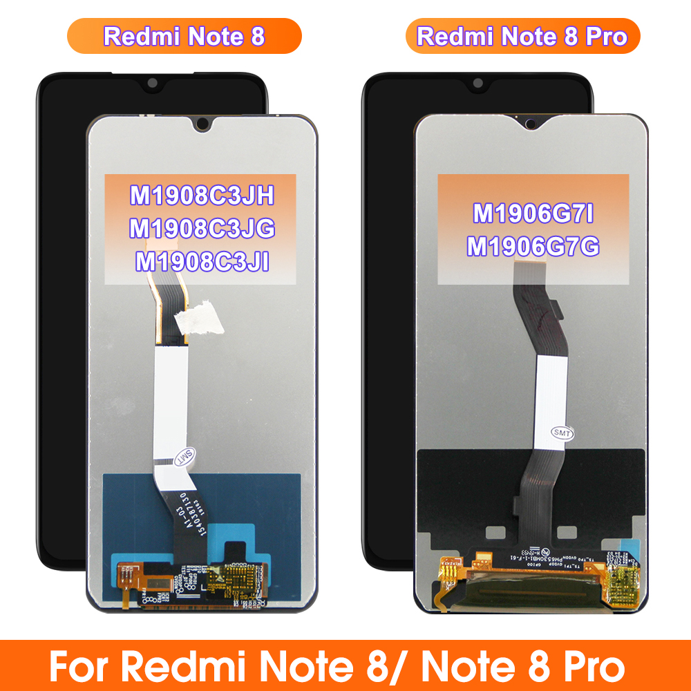 Screen for Xiaomi Redmi Note 8 Pro M1906G7I Lcd Display Digital Touch Screen with Frame for Xiaomi Redmi Note 8 Replacement