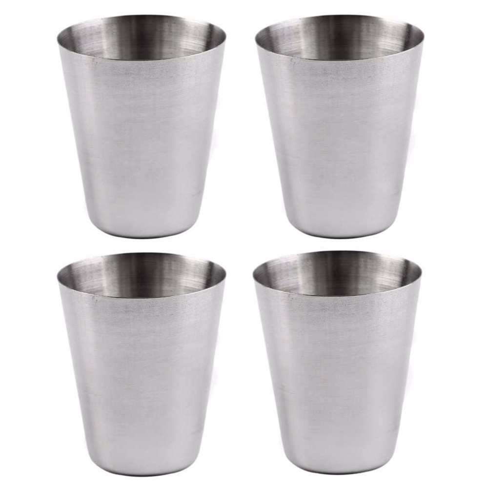 PREUP-Mug en acier inoxydable pliable, pour Camping en plein air, randonnée, thé, café, bière, lot de 4 pièces