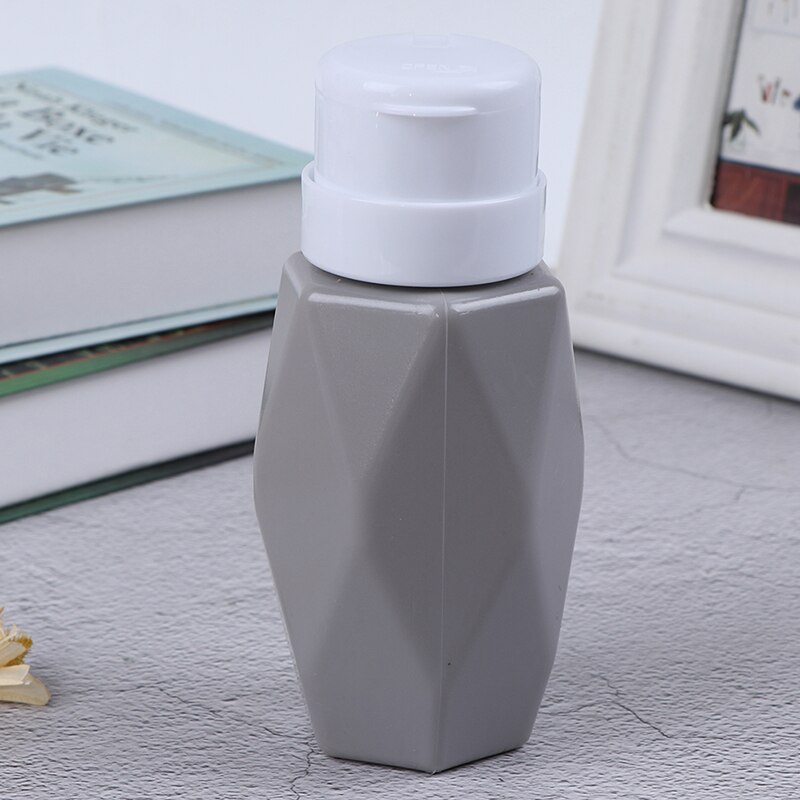 200ML Liquid Press Nail Polish Remover Pump Dispenser Empty Bottle For Nail: Gray