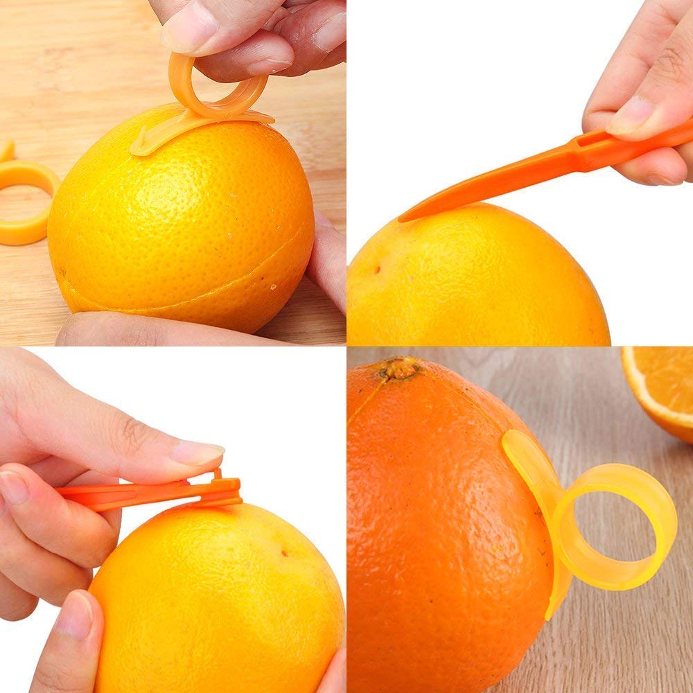 6 stuks handige sinaasappel-citrusschillers in feloranje kleur keukengereedschap