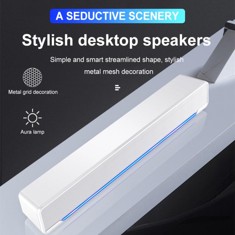 Sada V-196 Bluetooth-Compatibel Strip Speakers Draadloze Desktop Multi-Media Sound Bar Met Dual Speaker Dsp En Mengen geluid