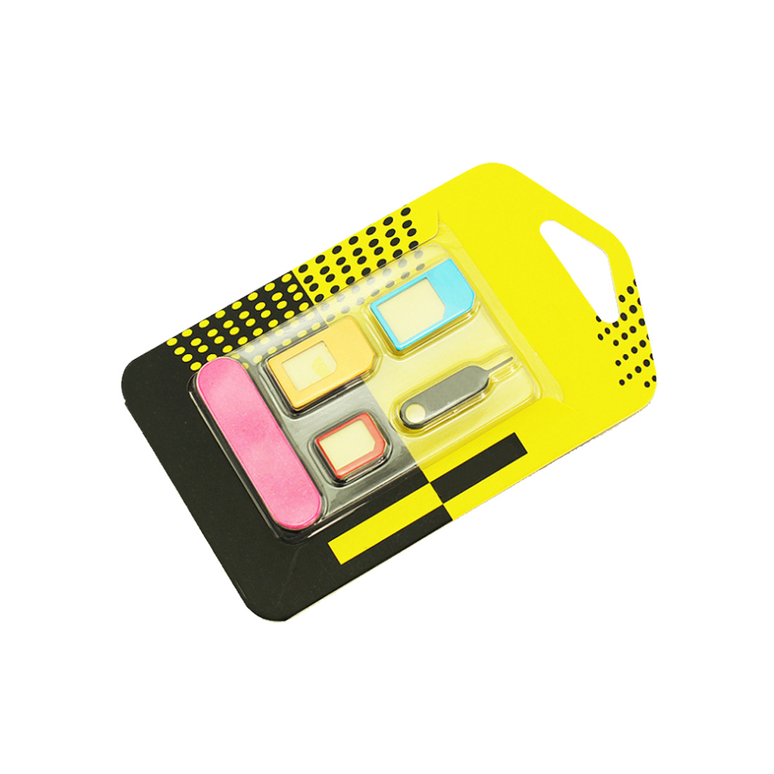 Etmakit 5 in 1 nano sim-kort adaptere + almindelig & micro sim + standard sim-kort & værktøjer til iphone 4 4s 5 5c 5s 6 6s detailboks