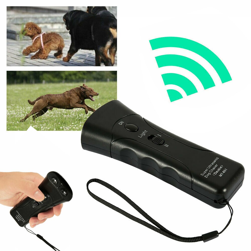 Ultraschall Hund Repeller Anti Bellen Ausbildung Gerät Haustier Trainer LED 3 in 1 Stopp Borke Abschreckung Ohne Batterie