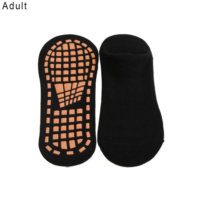 Calcetines antideslizantes para adultos y niños de 5 a 12 años, para Pilates, Ballet, con buen agarre, de algodón, trampolín,: Black1