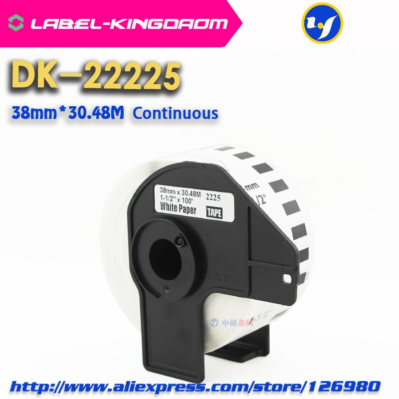 4 rouleaux compatibles DK-22225 étiquette 38mm * 30.48M continue Compatible Brother imprimante QL-570/700 tous viennent avec support en plastique