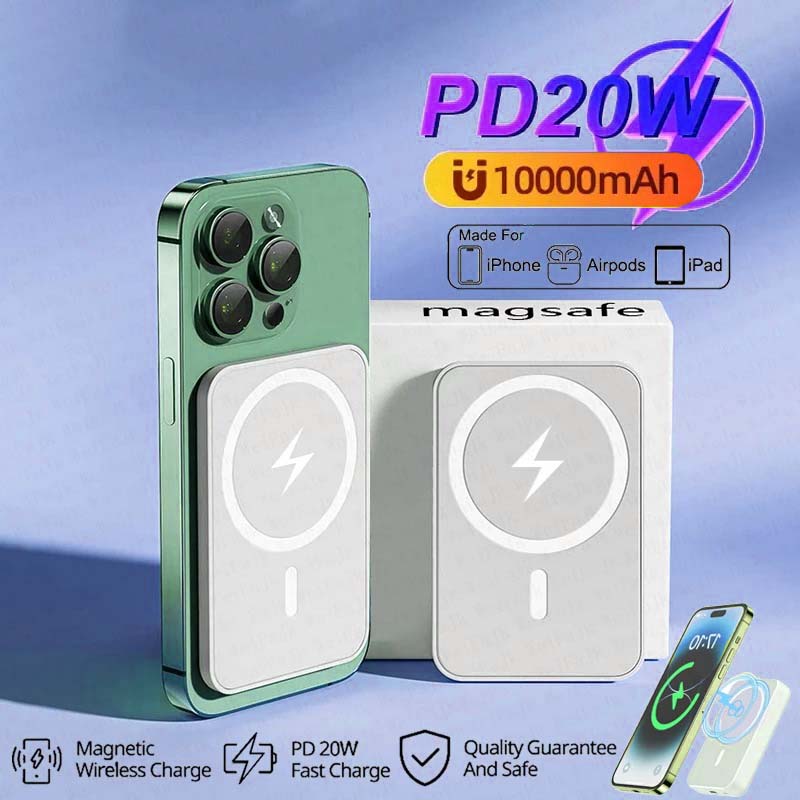 50000 mah magnetisk trådlös powerbank för magsafe bärbar för iphone 17 16 bärbar laddare externt 15 batteripaket