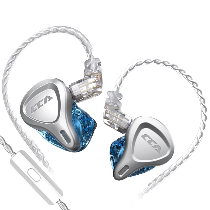 CCA CSN Wired In-Ear Headphones - HiFi Bass - Noise Reduction - With Mic: Blue