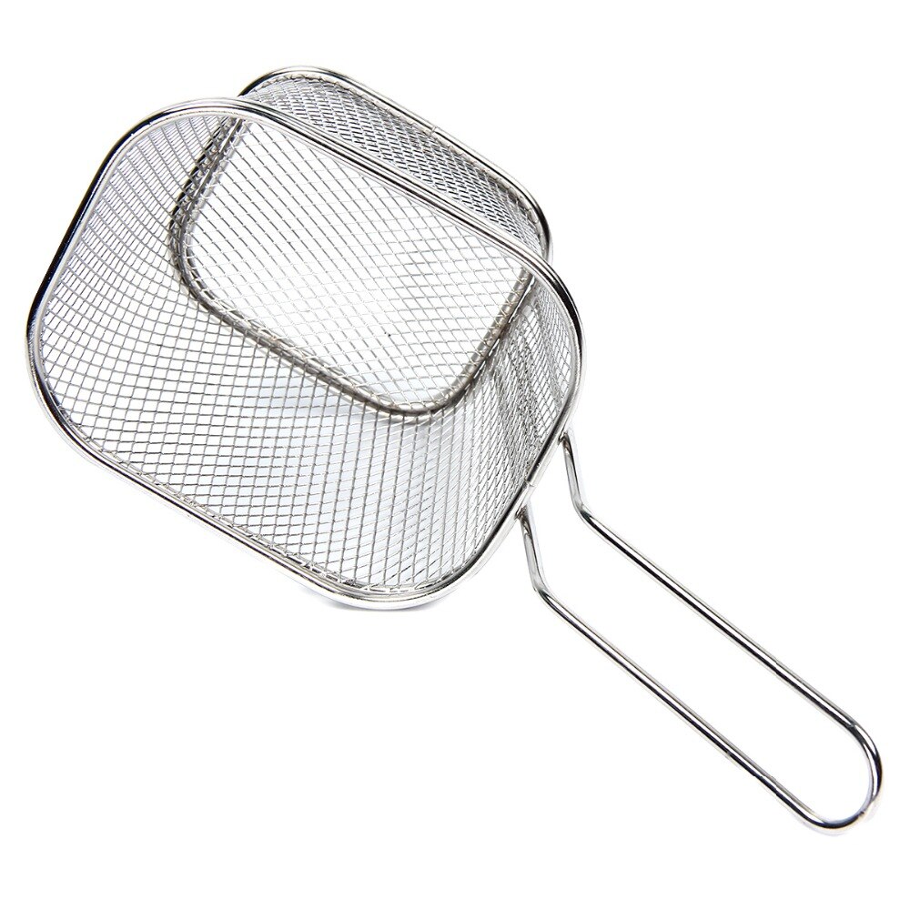 Mini Stainless Steel Frying Basket Strainer Fries Basket Mesh Kitchen Cooking Chef Tools Kitchen Cook Tool Backet Strainer Frie