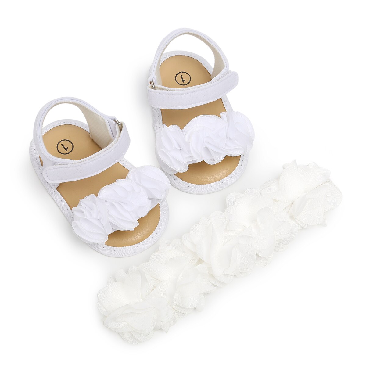 Pudcoco Nette Prinzessin Blumen Baby Mädchen Sandalen Anti-Unterhose Weiche Sohle Schuhe Kleinkind Prewalker Mokassin Baby Erste Sommer Wanderer: Weiß / 13-18 Monate