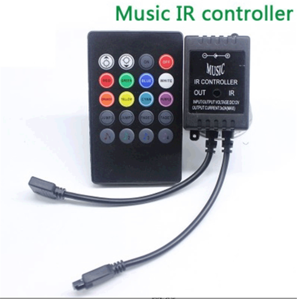 5–24 V, 20 Musiktasten, IR-Regler, USB, schwarz, Fernbedienung, Soundsensor für RGB-LED-Streifen von hoher: Blau