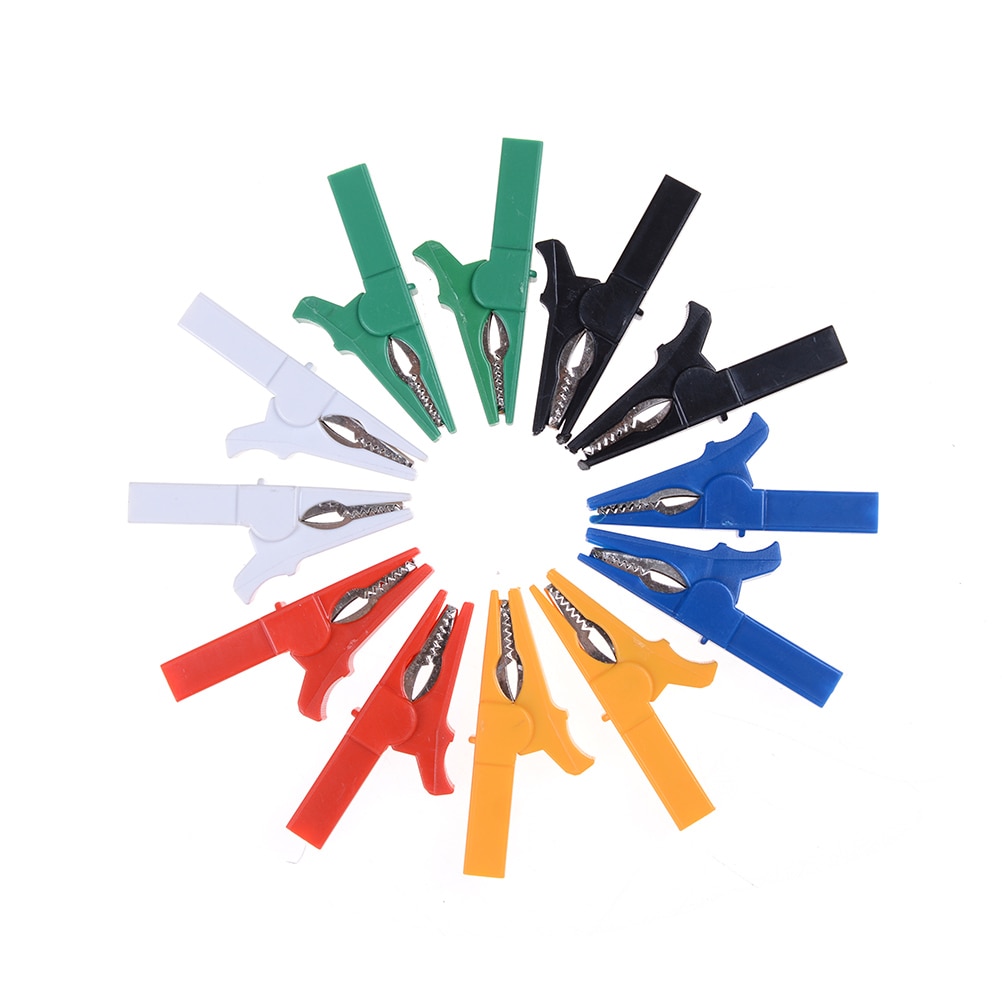 Pince Crocodile colorée en forme d'alligator, 2 pièces, 55mm, protection complète, pince Crocodile, lampe de câble pour connecteur banane