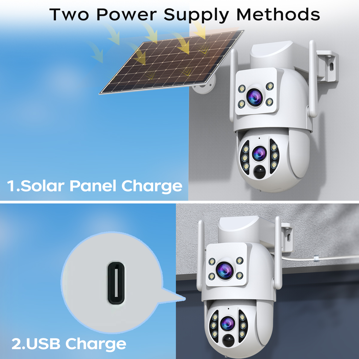 JOOAN 2K cámara IP inalámbrica con batería Solar para exteriores lente Dual PIR visión nocturna Audio bidireccional Wifi CCTV Monitor videovigilancia