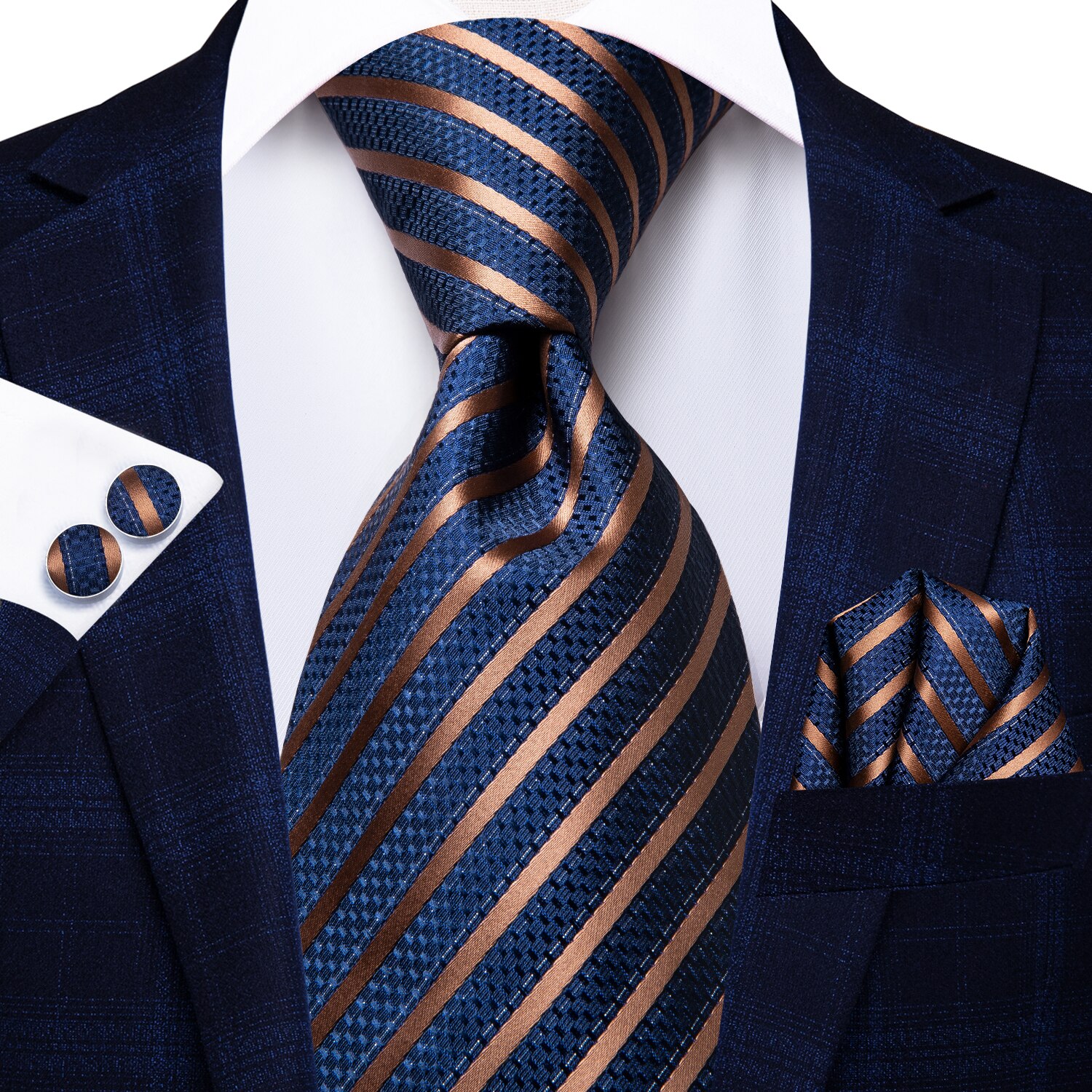 Hallo-Krawatte Blau Business Solide 100% Seide herren Krawatte Krawatte 8,5 cm Krawatten für Männer Formale Luxus Hochzeit Gravata: SN-3520