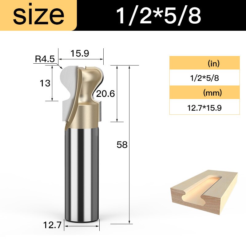 Tideway Grade Arc Nail Drawer Pull Router Bit Door Handle Slotting Milling Cutter Woodworking Grooving CNC Bits: R00401