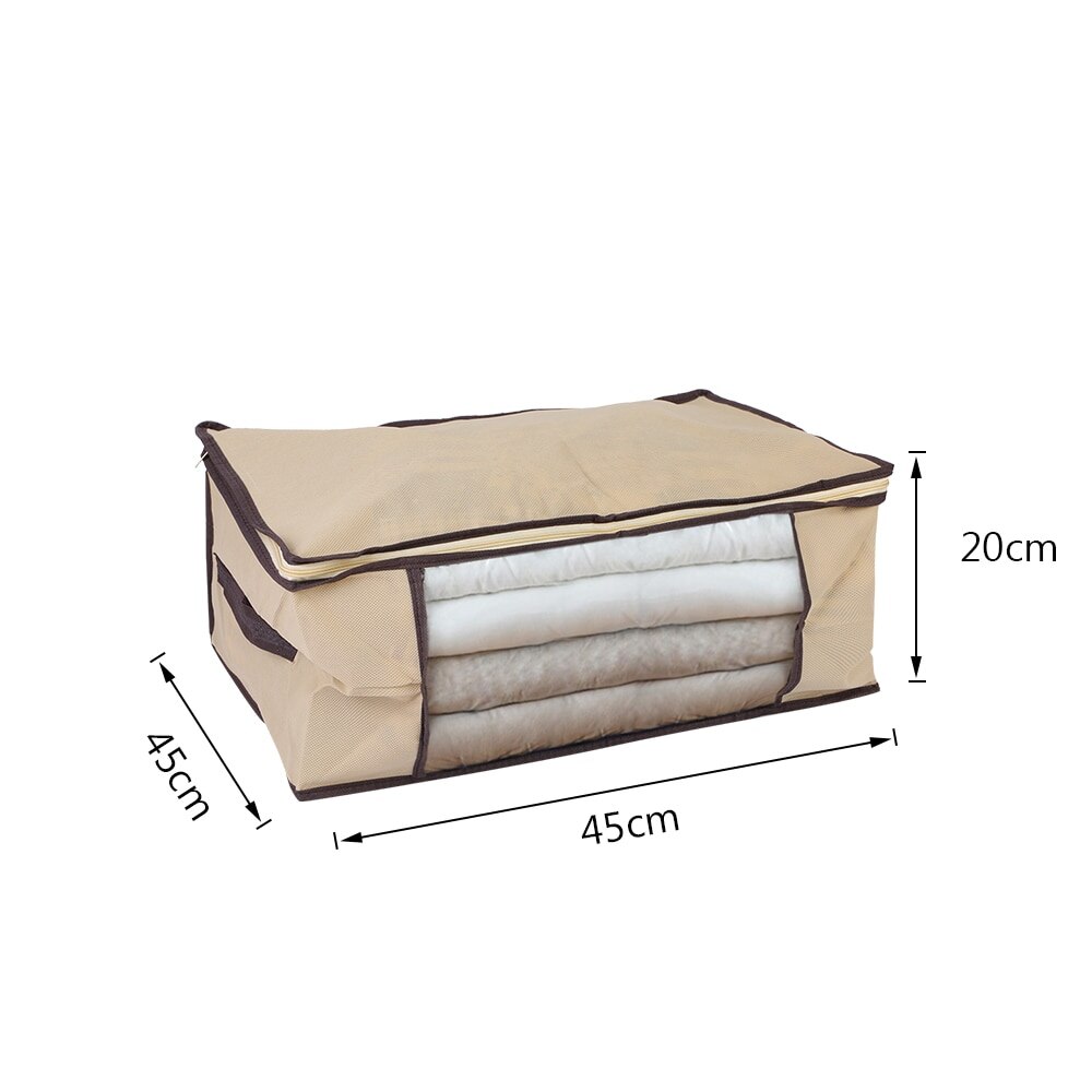 Non-woven Opvouwbare Opbergdoos Draagbare Kleding Organizer Tidy Pouch Koffer Home Opbergdoos Quilt Opslag Container Bag: 45x45x20cm M