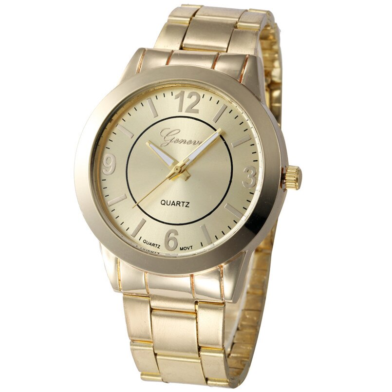 Relogio feminino dameshorloge roségoud dames armbandhorloge quartz analoog polshorloge montre femme m: Gouden