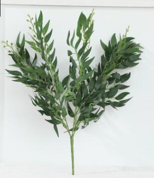 Konstgjord blomma konstgjord växt heminredning gäng pil pil vide konstgjorda blommor falska löv grön krukväxt: Grön