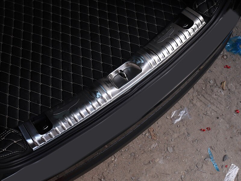 For Jeep Compass Exterior Accessories Rear Trunk Boot Bumper Guard Sill Plate Protective Cover Molding Steel