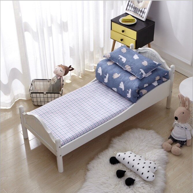 3 stk bomuldsseng sengelinned sæt tegneserie baby sengetøjssæt inkluderer pudebetræk lagen dynebetræk uden fyldstof: Grå