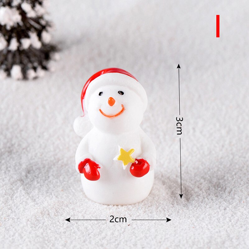 Mini Resin Christmas Decoration Santa Claus Snowman Tree Micro Landscape Model DIY Miniature Garden Figurines Home Decoration