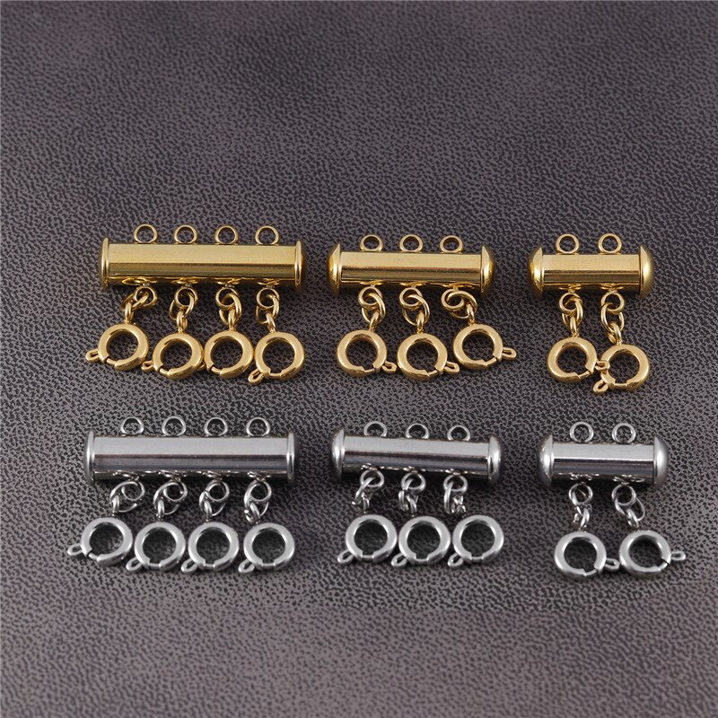 3 Sets/partij Multi Karabijn Gelaagdheid Streng Ketting Sluiting Connectors Voor Diy Maken Armband Sieraden Accessoires
