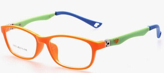Montura óptica para niños, gafas para niños, montura óptica para niñas, transparente, graduadas, flexibles, TR, 8803: C5 Orange Green
