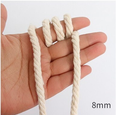 Beige Katoenen Touw Handleiding Accessoires Kleur Katoenen Koorden Twist Decoratie Dikke Beam Mond Touw