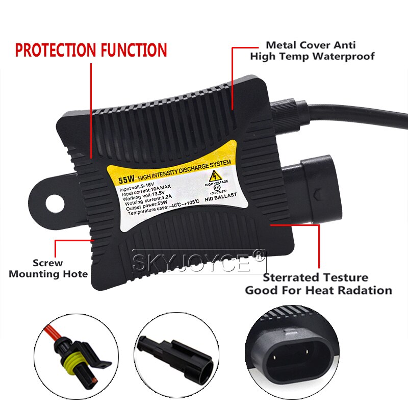 SKYJOYCE H4 BiXenon zestaw ukrył się 55W statecznik typu szczupły zestaw H13 ukrył się ksenon żarówka robić przedniego reflektora H4-3 Bi-żarówki ksenonowe zapłna samochodu blok jednostki zestaw