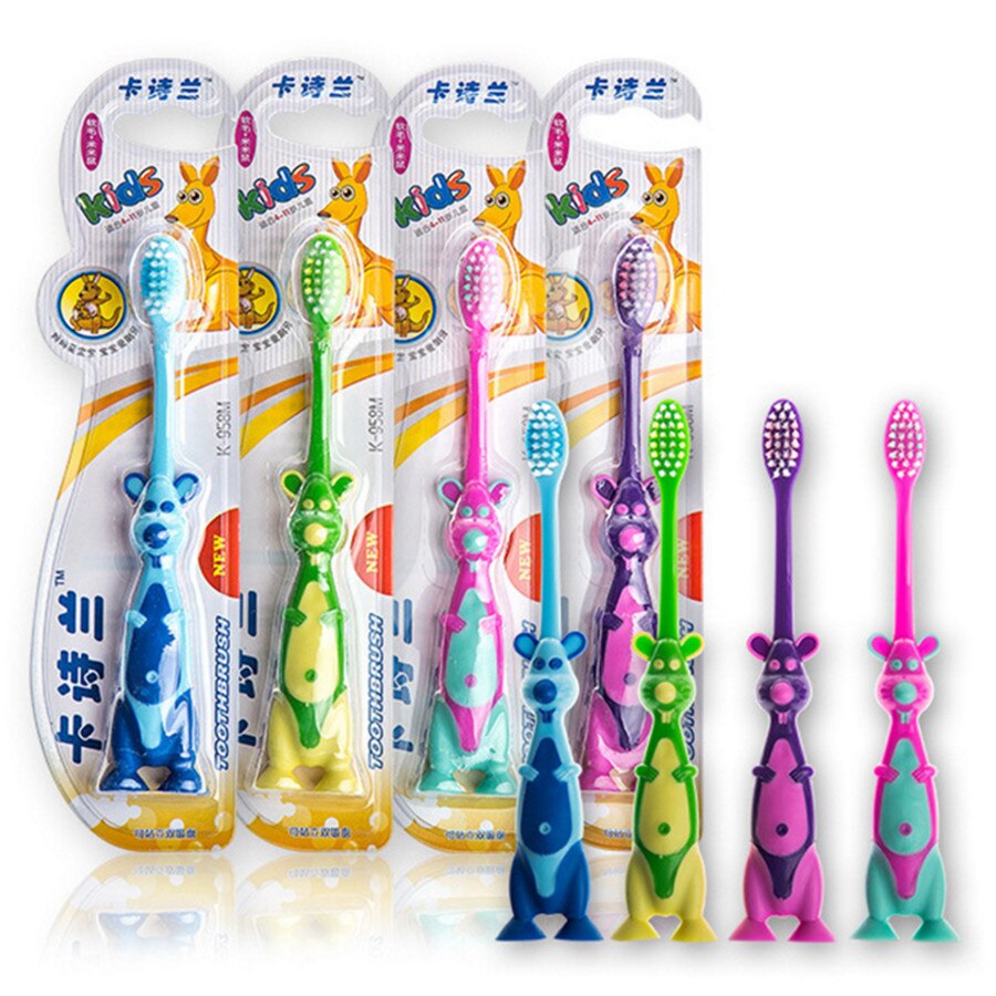 4pcs/lot Children Cartoon Tooth brush Baby Girls Boys Deciduous Tooth Training Brush Kids Teeth Cleaning Super Soft Baby Device